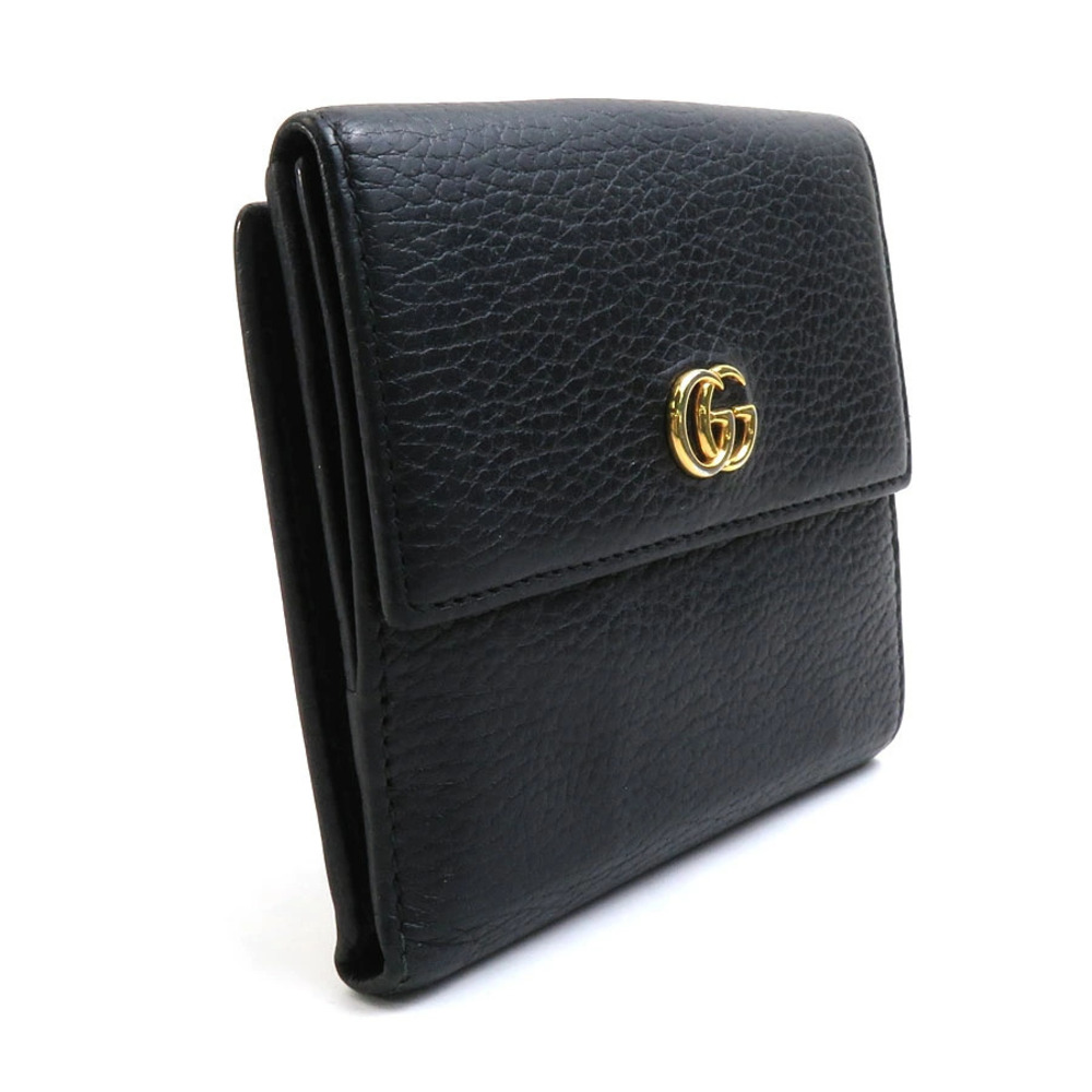 Gucci Marmont Leather Bi wallet fold Black GG Black